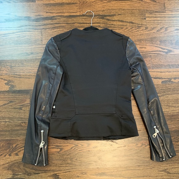 Leather & Material Motorcycle Jacket - Picture 2 of 4